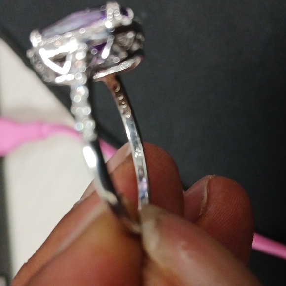 Elegant Crystal Amethyst 925 ring - Picture 3 of 5